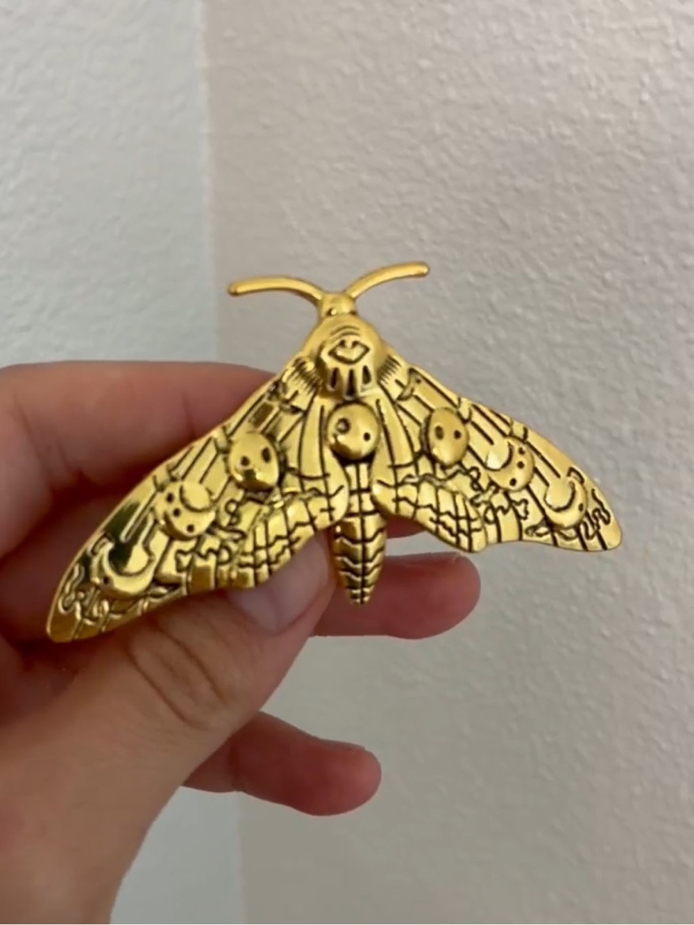 Antique Gold Moth Hair Clip